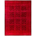 Overdyed Hand Knotted Wool Modern Contemporary Pink Area Rug 9 3 X 12 0