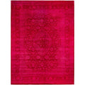 Overdyed Hand Knotted Wool Modern Contemporary Pink Area Rug 9 9 X 12 9