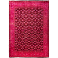 Overdyed Hand Knotted Wool Modern Contemporary Pink Area Rug 9 9 X 6 10