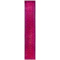 Overdyed Hand Knotted Wool Modern Contemporary Pink Runner 2 6 X 14 5