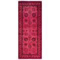 Overdyed Hand Knotted Wool Modern Contemporary Pink Runner 2 6 X 6 3