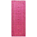 Overdyed Hand Knotted Wool Modern Contemporary Pink Runner 2 6 X 6 8