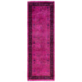 Overdyed Hand Knotted Wool Modern Contemporary Pink Runner 2 6 X 7 5