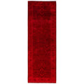 Overdyed Hand Knotted Wool Modern Contemporary Pink Runner 2 6 X 7 6