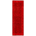 Overdyed Hand Knotted Wool Modern Contemporary Pink Runner 2 6 X 8 1