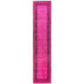 Overdyed Hand Knotted Wool Modern Contemporary Pink Runner 2 7 X 11 10