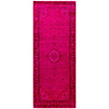 Overdyed Hand Knotted Wool Modern Contemporary Pink Runner 2 8 X 6 7