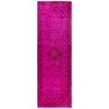 Overdyed Hand Knotted Wool Modern Contemporary Pink Runner 2 8 X 8 5