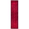Overdyed Hand Knotted Wool Modern Contemporary Pink Runner 3 0 X 11 10