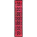 Overdyed Hand Knotted Wool Modern Contemporary Pink Runner 3 0 X 14 3
