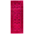 Overdyed Hand Knotted Wool Modern Contemporary Pink Runner 3 0 X 8 0