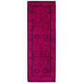 Overdyed Hand Knotted Wool Modern Contemporary Pink Runner 3 1 X 8 10