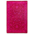 Overdyed Hand Knotted Wool Modern Contemporary Pink Runner 3 2 X 4 10