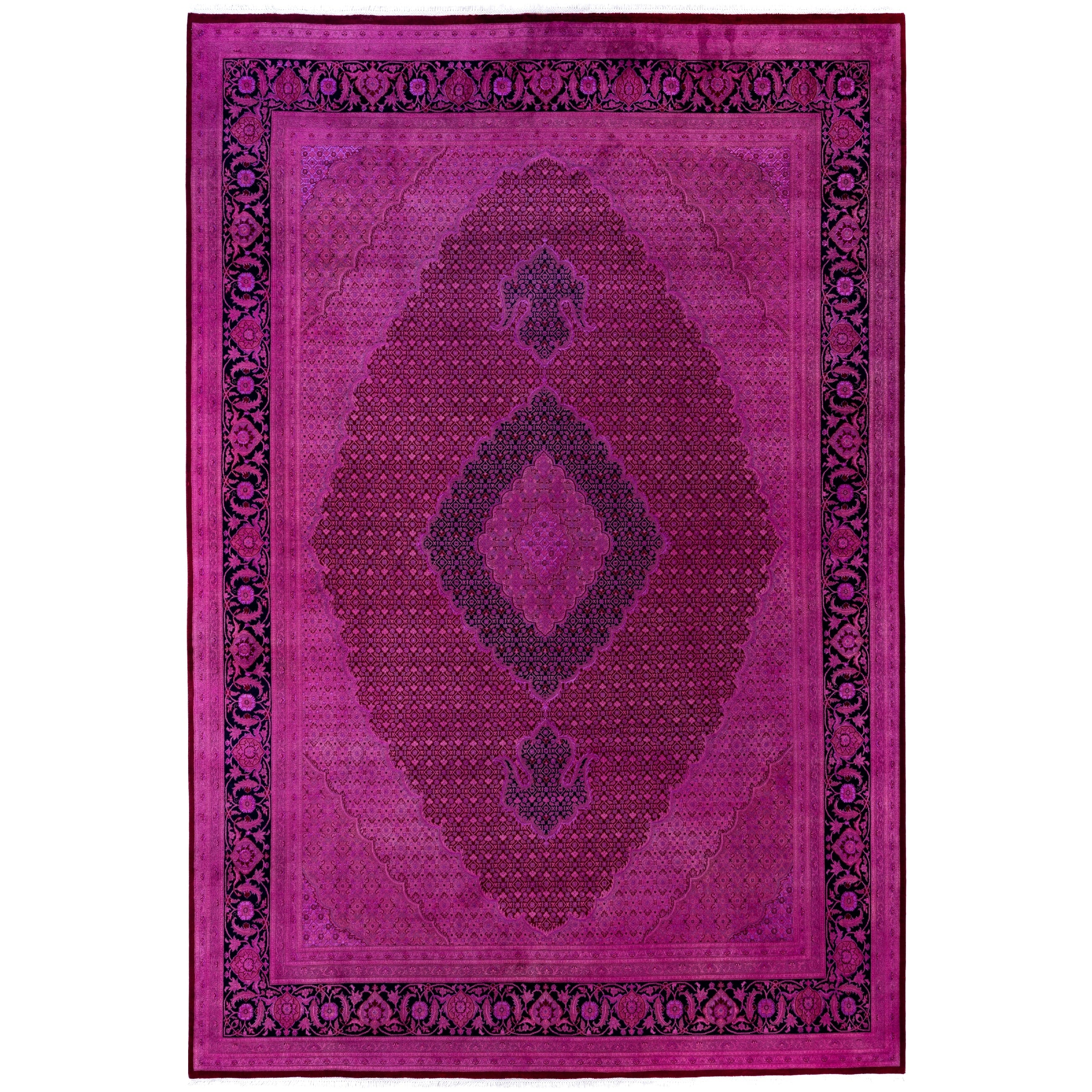 Overdyed Hand Knotted Wool Modern Contemporary Purple Area Rug 10 0 X 14 2