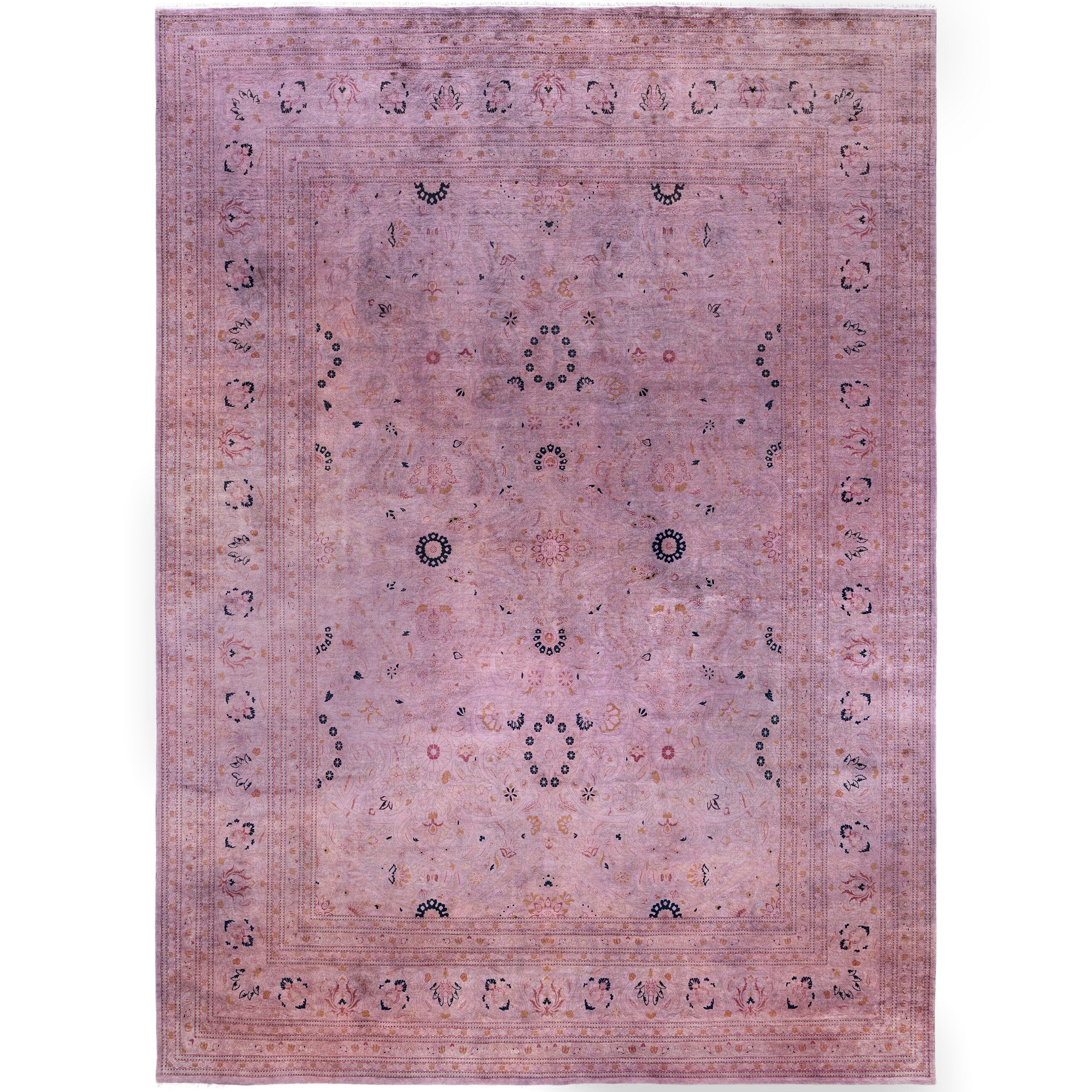 Overdyed Hand Knotted Wool Modern Contemporary Purple Area Rug 10 1 X 14 6