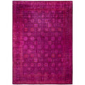 Overdyed Hand Knotted Wool Modern Contemporary Purple Area Rug 10 2 X 14 1