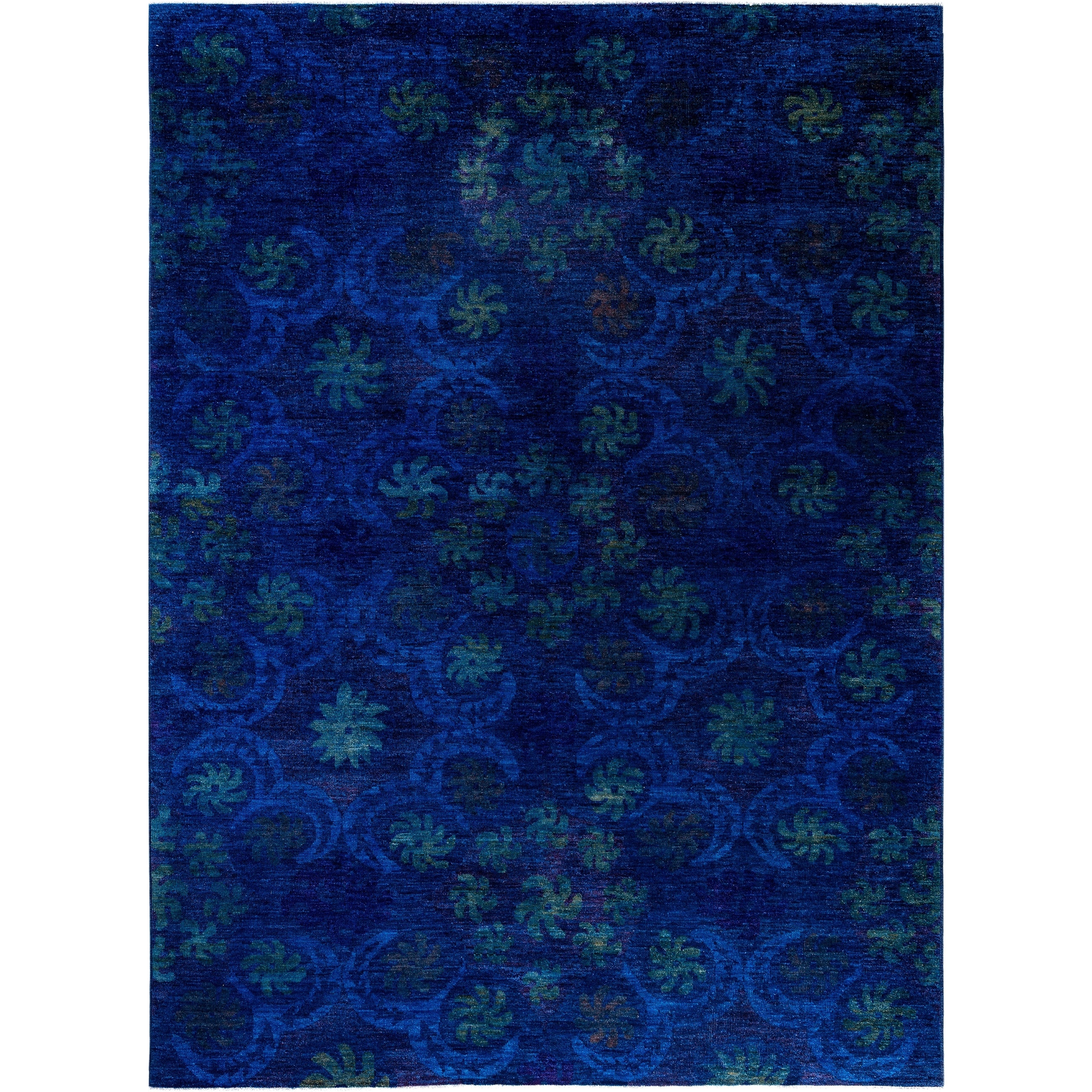 Overdyed Hand Knotted Wool Modern Contemporary Purple Area Rug 10 6 X 14 2