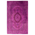 Overdyed Hand Knotted Wool Modern Contemporary Purple Area Rug 2 8 X 4 3