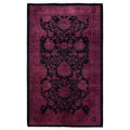 Overdyed Hand Knotted Wool Modern Contemporary Purple Area Rug 2 8 X 4 4