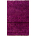 Overdyed Hand Knotted Wool Modern Contemporary Purple Area Rug 3 10 X 6 2