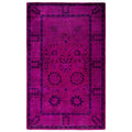 Overdyed Hand Knotted Wool Modern Contemporary Purple Area Rug 3 2 X 5 2
