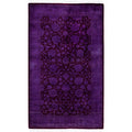 Overdyed Hand Knotted Wool Modern Contemporary Purple Area Rug 3 2 X 5 3