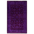 Overdyed Hand Knotted Wool Modern Contemporary Purple Area Rug 3 2 X 5 4