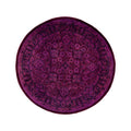 Overdyed Hand Knotted Wool Modern Contemporary Purple Area Rug 4 1 X 4 1