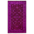 Overdyed Hand Knotted Wool Modern Contemporary Purple Area Rug 4 6 X 7 9