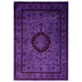 Overdyed Hand Knotted Wool Modern Contemporary Purple Area Rug 4 7 X 6 7