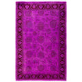 Overdyed Hand Knotted Wool Modern Contemporary Purple Area Rug 4 9 X 7 2