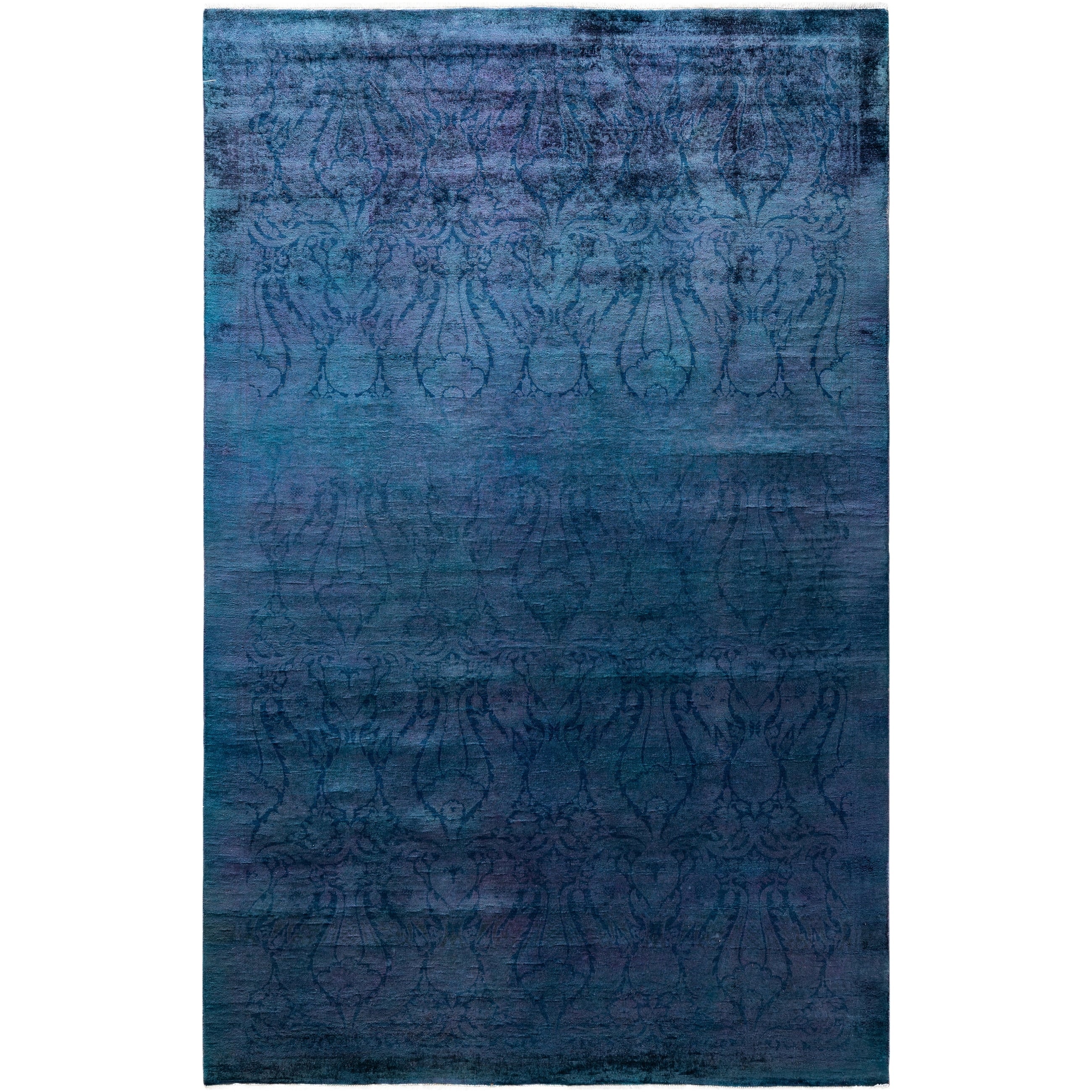 Overdyed Hand Knotted Wool Modern Contemporary Purple Area Rug 5 0 X 8 0