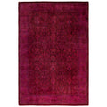 Overdyed Hand Knotted Wool Modern Contemporary Purple Area Rug 6 1 X 8 11