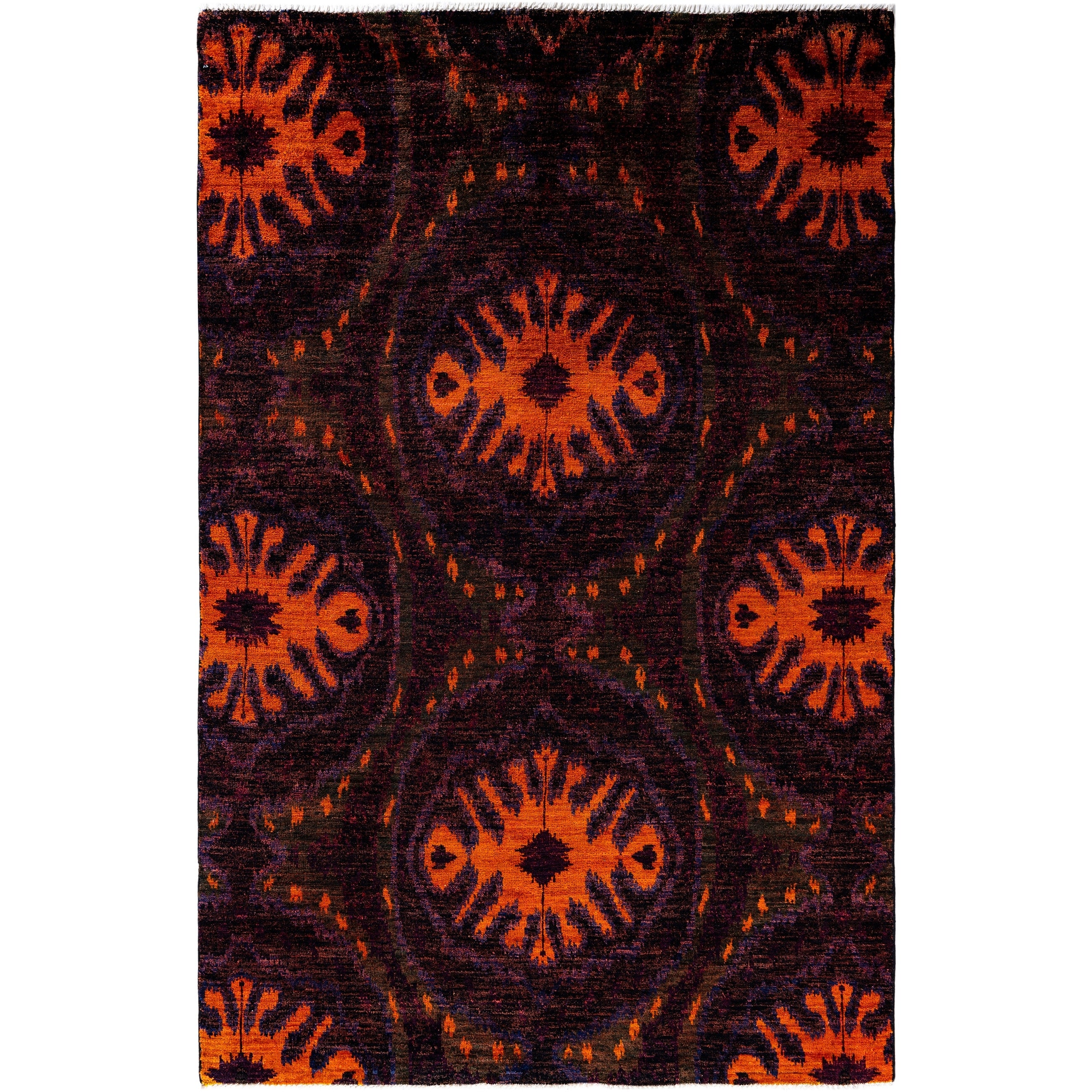 Overdyed Hand Knotted Wool Modern Contemporary Purple Area Rug 6 2 X 8 10