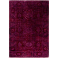 Overdyed Hand Knotted Wool Modern Contemporary Purple Area Rug 6 2 X 8 9