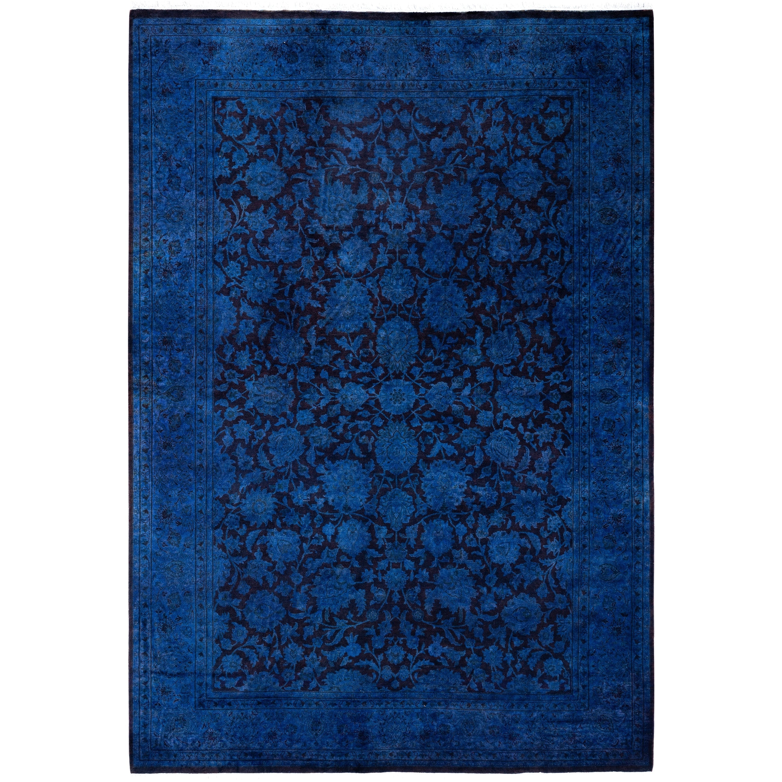 Overdyed Hand Knotted Wool Modern Contemporary Purple Area Rug 6 2 X 9 0