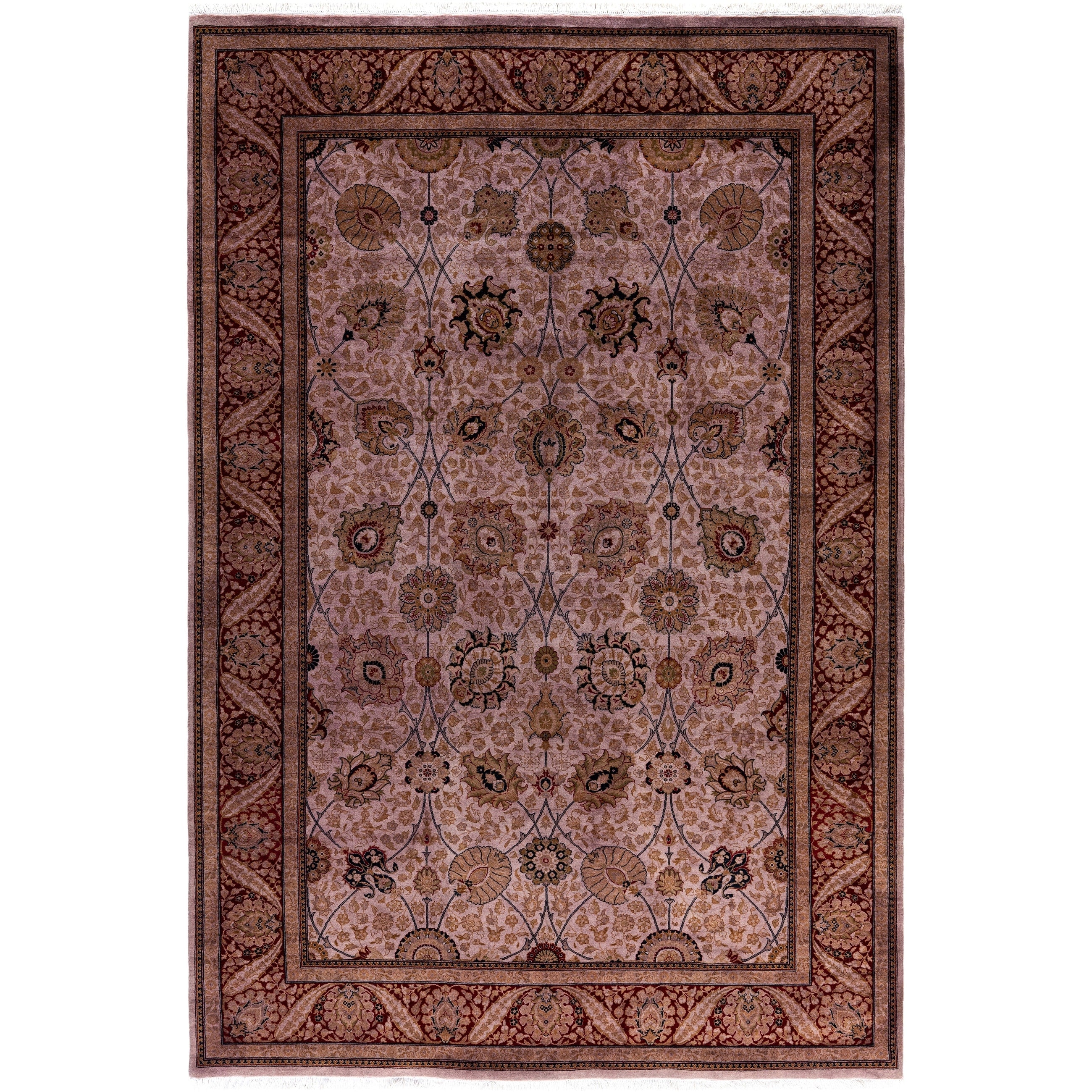 Overdyed Hand Knotted Wool Modern Contemporary Purple Area Rug 6 2 X 9 1
