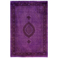 Overdyed Hand Knotted Wool Modern Contemporary Purple Area Rug 6 3 X 9 2