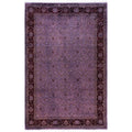 Overdyed Hand Knotted Wool Modern Contemporary Purple Area Rug 6 3 X 9 7