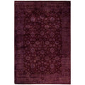 Overdyed Hand Knotted Wool Modern Contemporary Purple Area Rug 6 4 X 9 3
