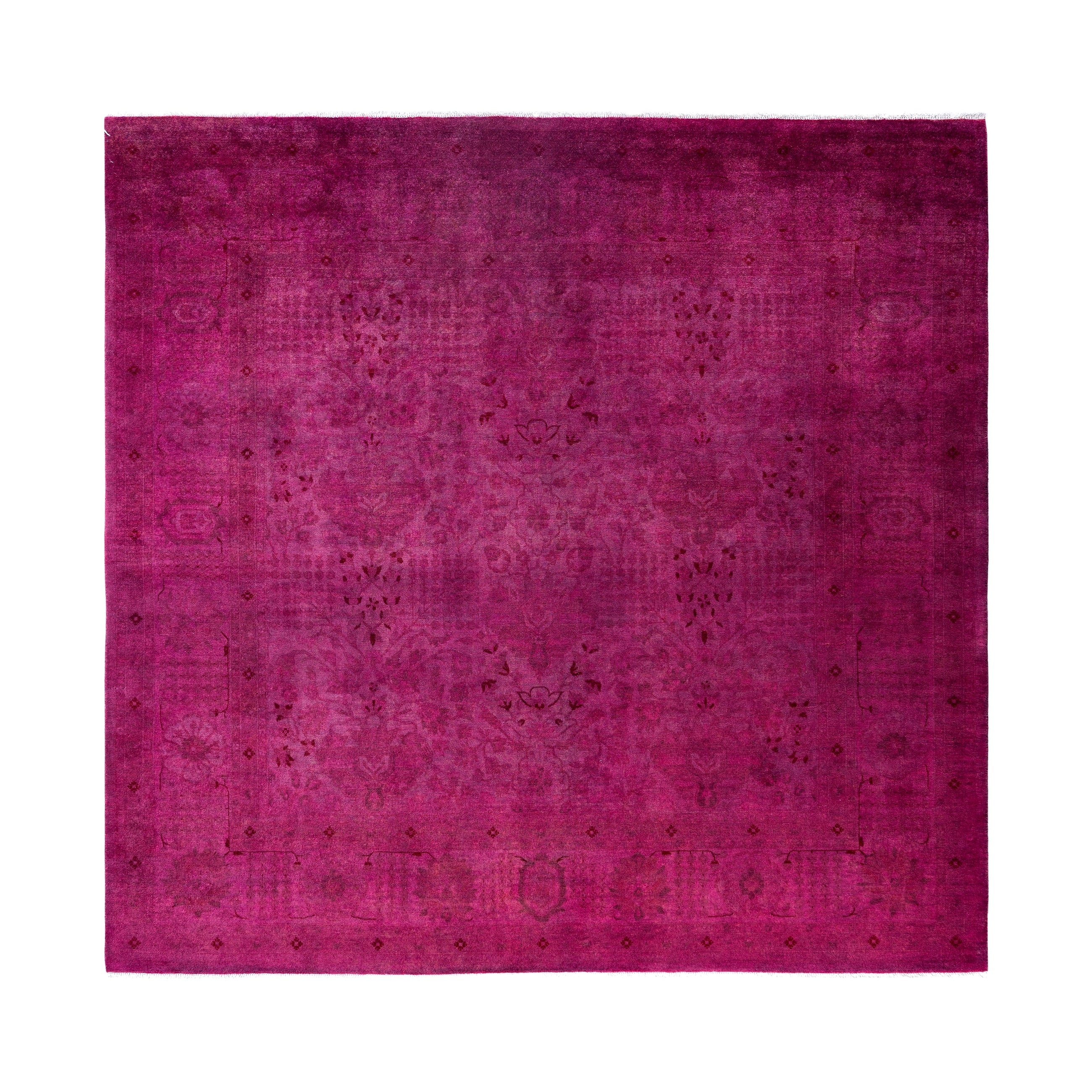 Overdyed Hand Knotted Wool Modern Contemporary Purple Area Rug 7 10 X 8 4