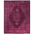 Overdyed Hand Knotted Wool Modern Contemporary Purple Area Rug 8 0 X 10 1