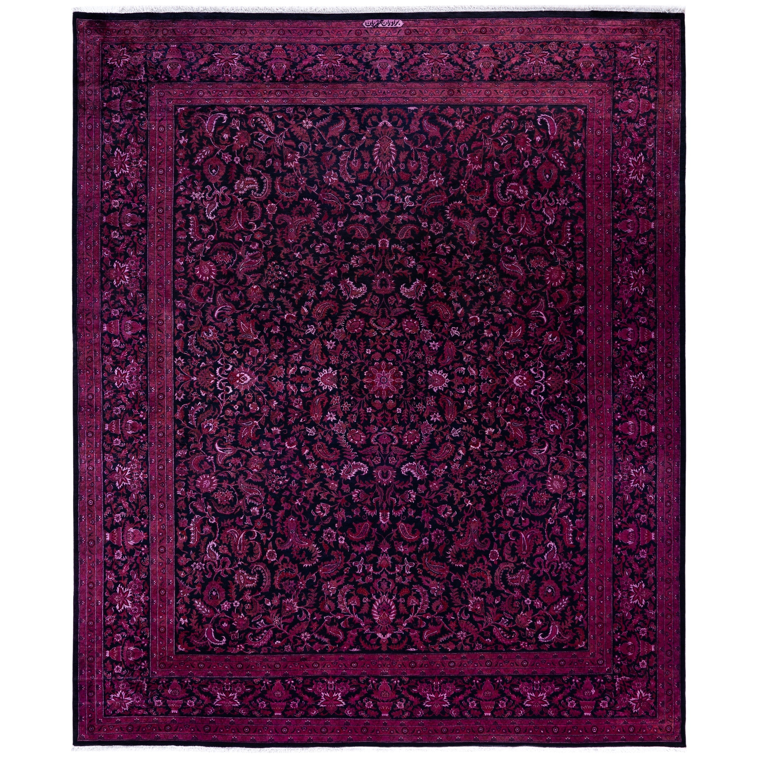 Overdyed Hand Knotted Wool Modern Contemporary Purple Area Rug 8 0 X 9 9