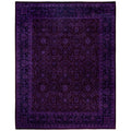 Overdyed Hand Knotted Wool Modern Contemporary Purple Area Rug 8 1 X 10 2