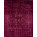 Overdyed Hand Knotted Wool Modern Contemporary Purple Area Rug 8 1 X 10 2