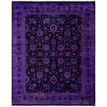 Overdyed Hand Knotted Wool Modern Contemporary Purple Area Rug 8 2 X 10 3