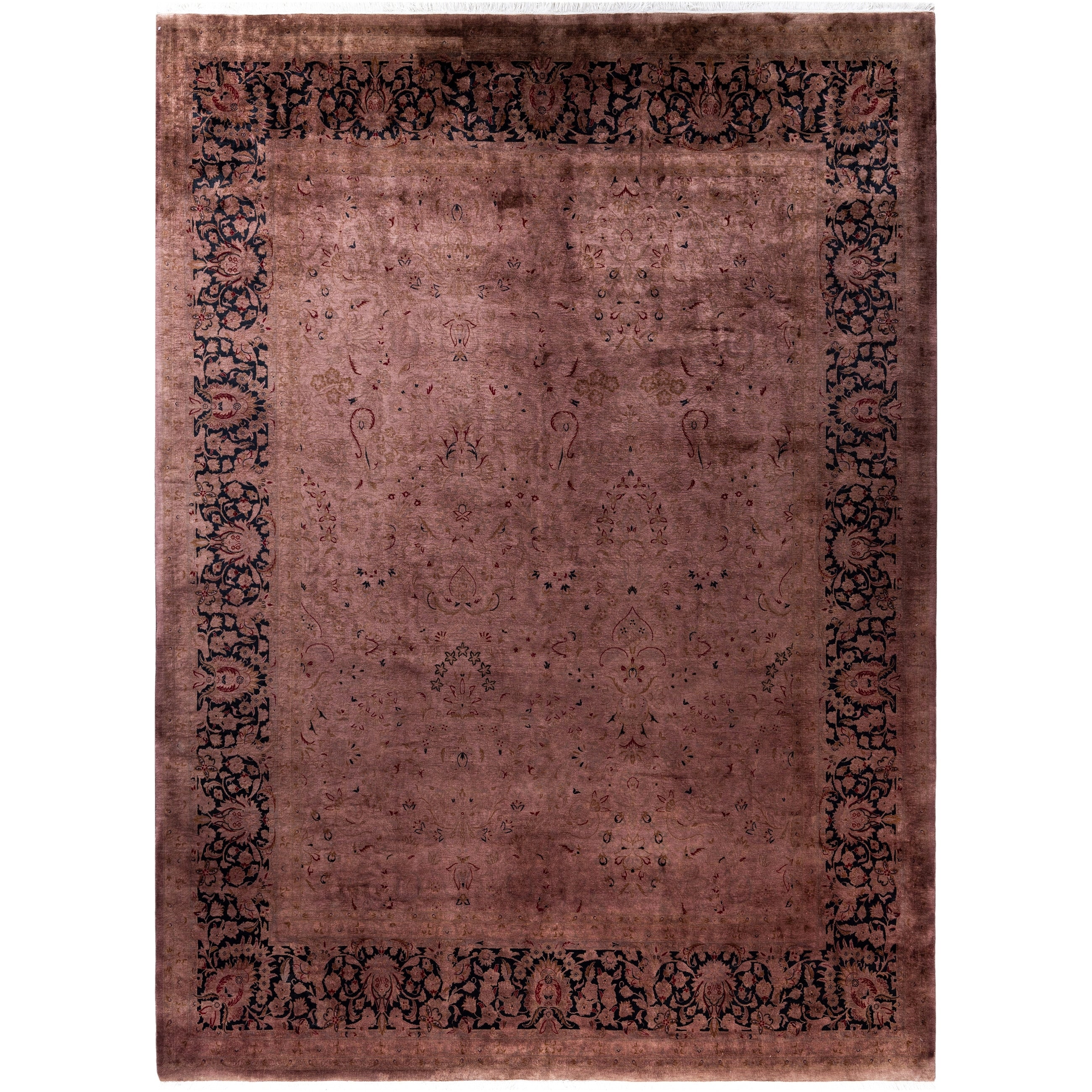 Overdyed Hand Knotted Wool Modern Contemporary Purple Area Rug 8 2 X 10 5