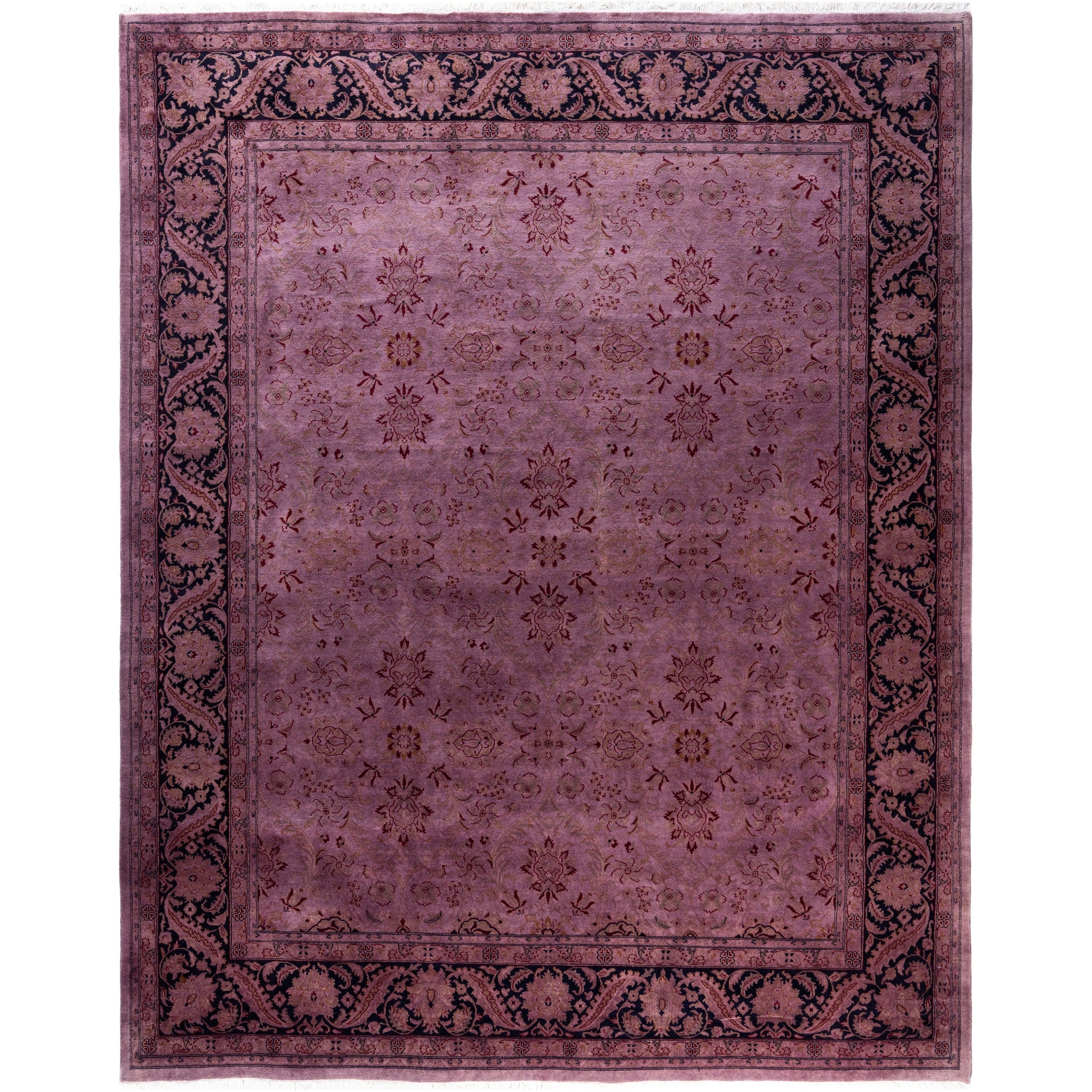 Overdyed Hand Knotted Wool Modern Contemporary Purple Area Rug 8 3 X 10 2