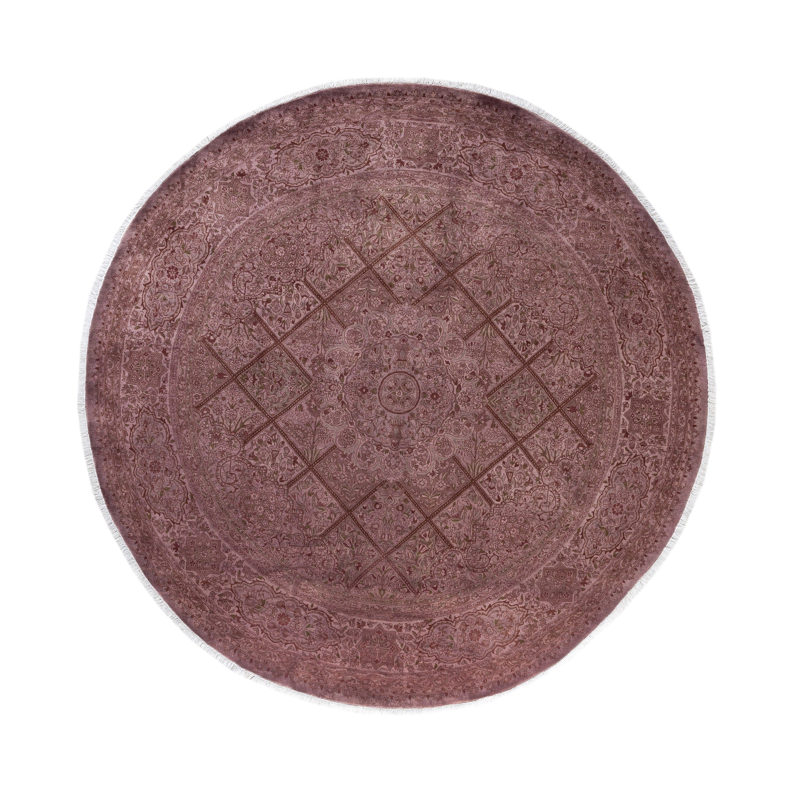 Overdyed Hand Knotted Wool Modern Contemporary Purple Area Rug 8 4 X 8 5