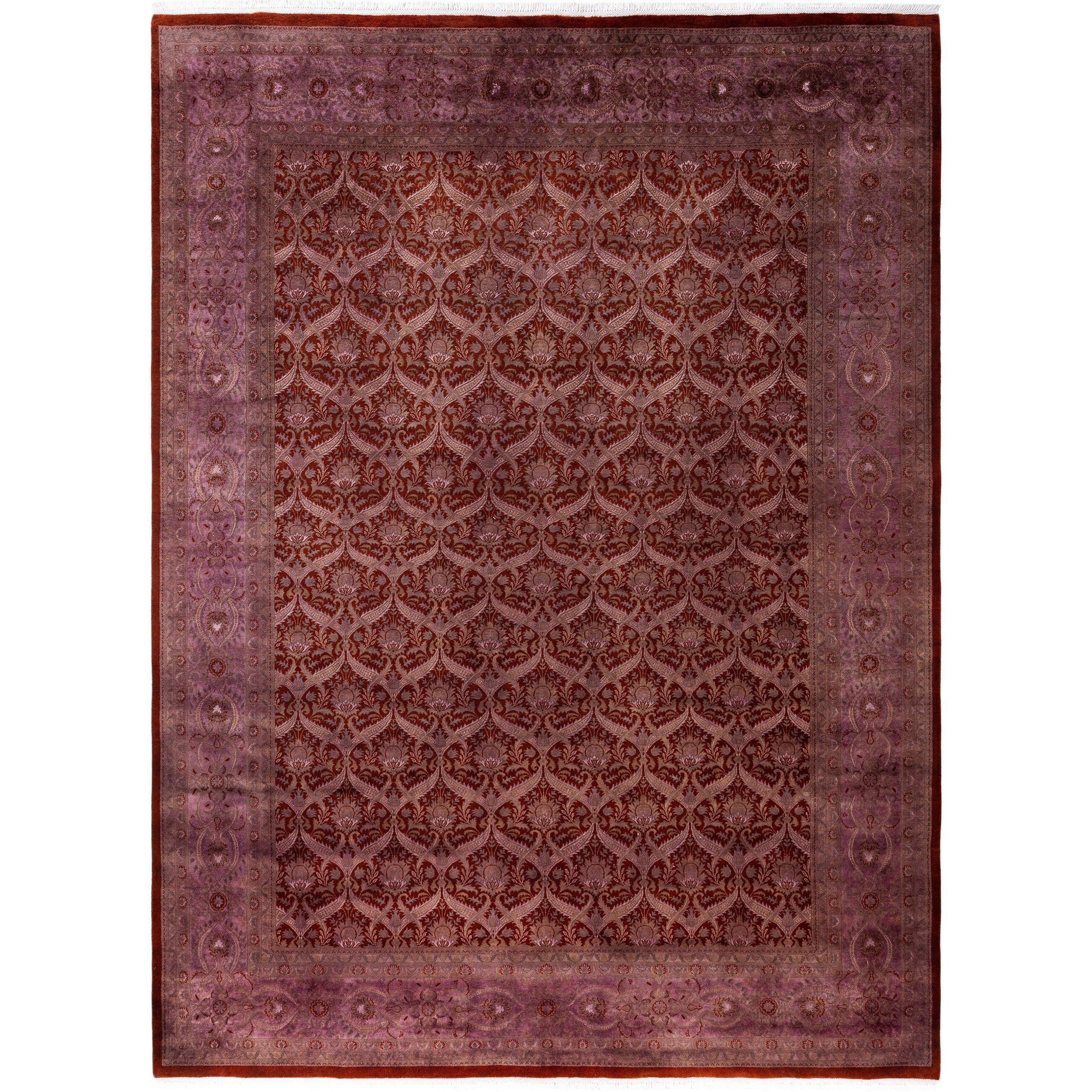 Overdyed Hand Knotted Wool Modern Contemporary Purple Area Rug 9 0 X 12 2
